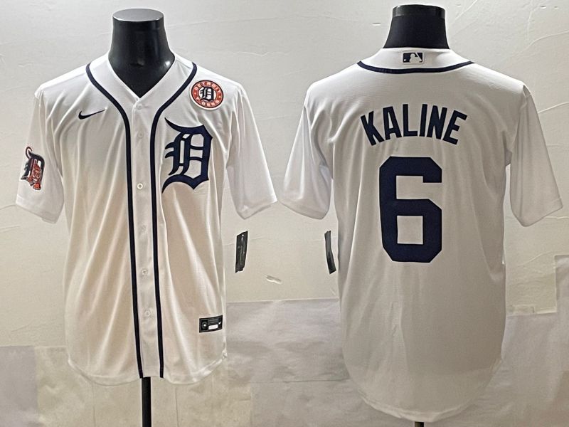 Men 2025 Detroit Tigers #6 Kaline White Game Nike MLB Jersey style 5